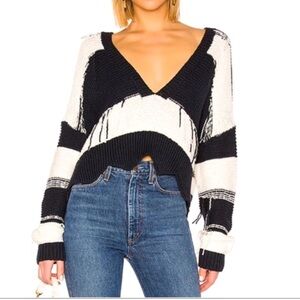 WILDFOX COUTURE ZAFIRIS OVERSIZED V-NECK SWEATER, size XL